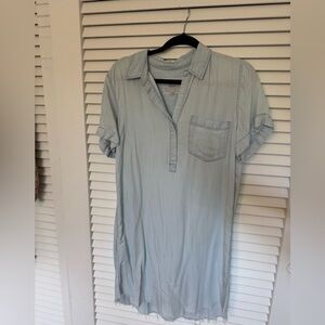 Rails Chambray Raw Hem Shirt Dress